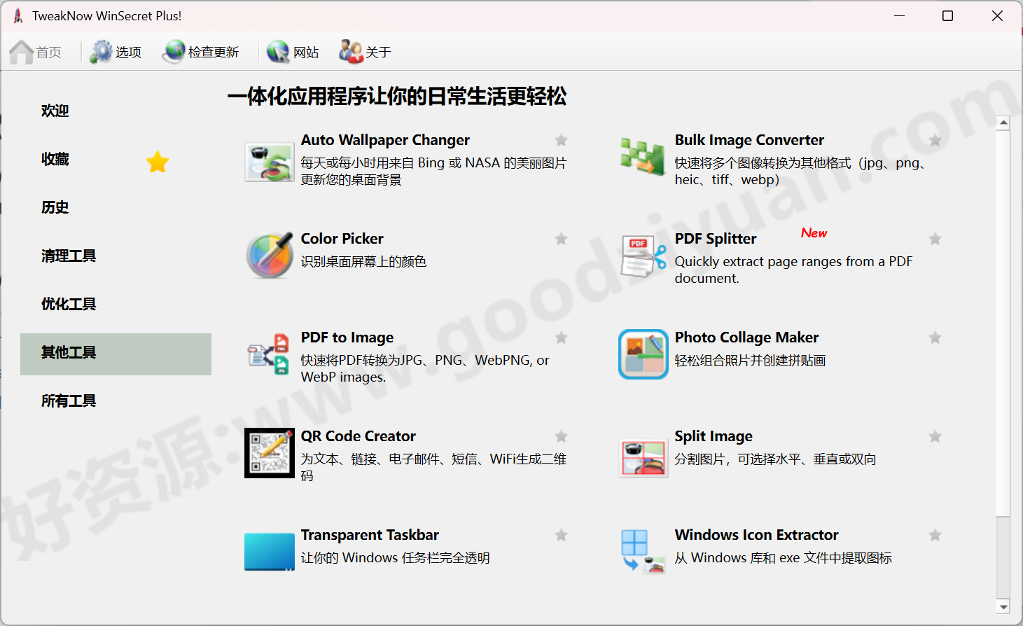 图片[1]-TweakNow WinSecret Plus! 6.5.0 中文便携版 – 系统优化工具-好资源