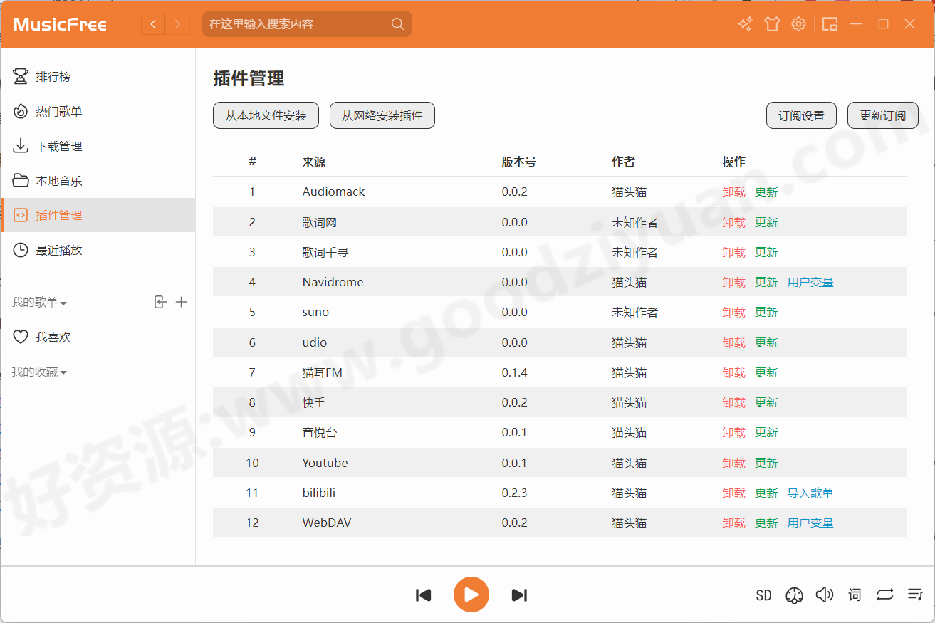 图片[2]-MusicFree音乐播放器v0.0.8 中文绿色版—在线音乐播放-好资源