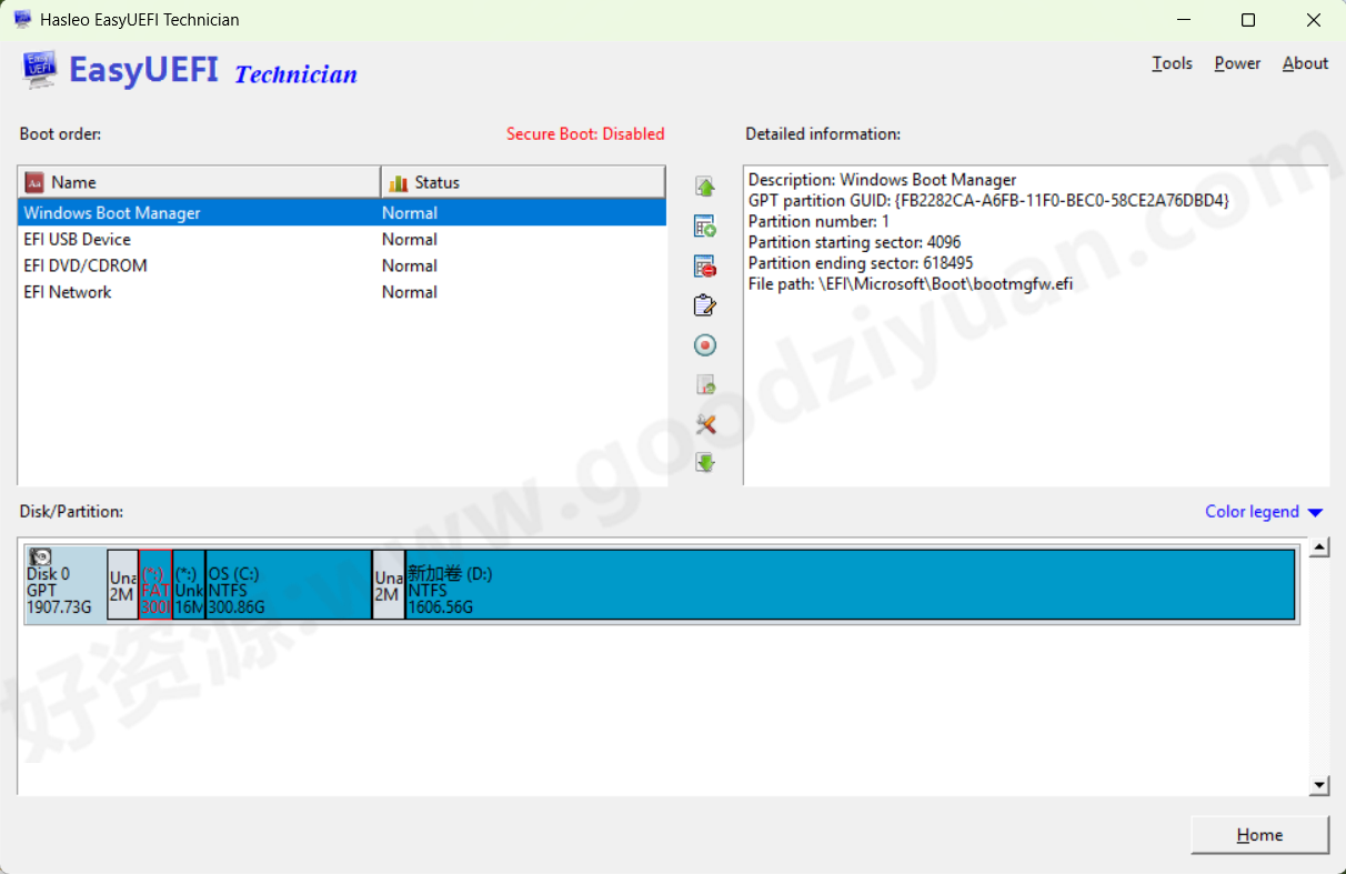 图片[1]-EasyUEFI v6.2.0.2 多语便携版—管理EFI/UEFI启动项-好资源